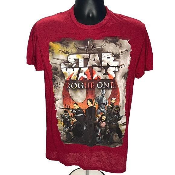 Star Wars Rogue One Red T-Shirt Size Small Poster of Characters Rebel Crew Andor - Picture 1 of 9